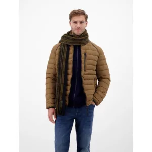 LERROS sjaal donkerblauw/okergeel