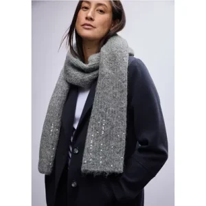 Street One Dames Sjaal met pailletten in Grijs