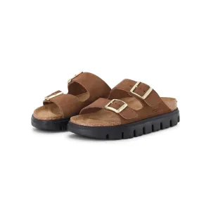 Birkenstock Low-Top Sneakers – Sandale Arizona Pap Chunky aus Veloursleder in bruin