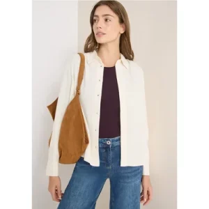 Cecil Dames Zacht gemêleerd overhemd in Beige