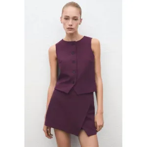 Mango gilet donkerrood