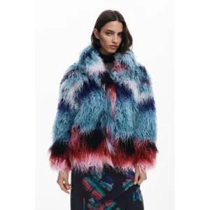 Desigual faux fur jas multi