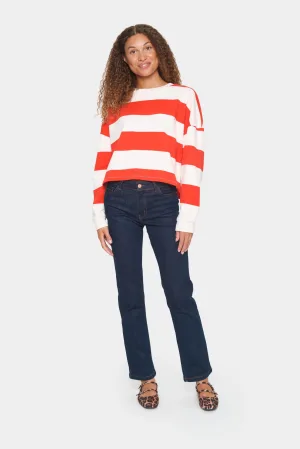 Trackjacket-sweat Loose fit Flame Scarlet red