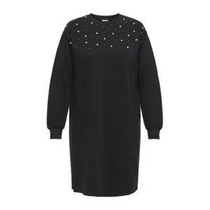 ONLY CARMAKOMA jurk met parels zwart