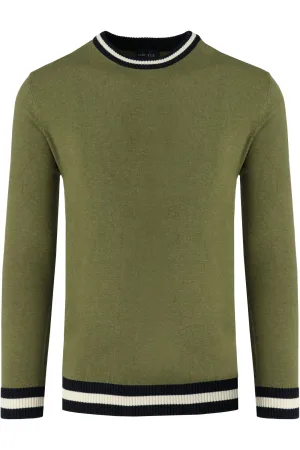 Marvelis Casual Trui ronde hals olijf, Effen