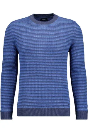 RAGMAN Gebreide trui ronde halsblauw, Gestreept