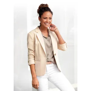 Lascana Korte blazer in klassieke vorm, getailleerde damesblazer, sportief elegant