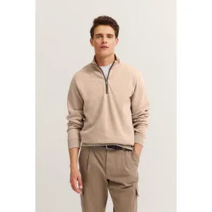 Bugatti Schipperstrui MODERN FIT korte ritssluiting, opstaande kraag