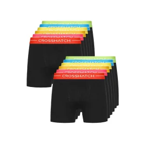 Men’s Crosshatch 12 Pack of Astral Boxers in Black