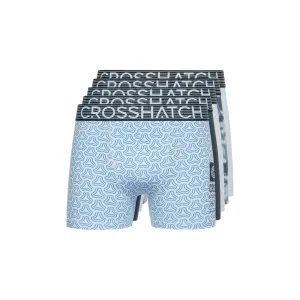 Crosshatch Heren Buzzard Boxershorts (Set van 5) (Marine/Grijs/Blauw)