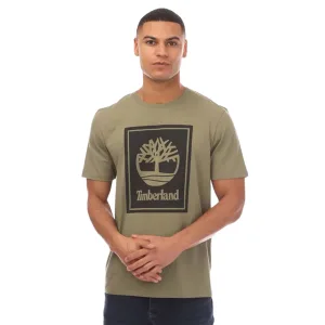 Timberland Heren Stack Logo T-Shirt (Kaki Groen)