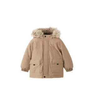 Mango Kids winterjas lichtbruin