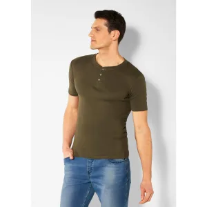 H.I.S T-shirt met een verfijnde knoopsluiting, perfect als onderhemd (set)