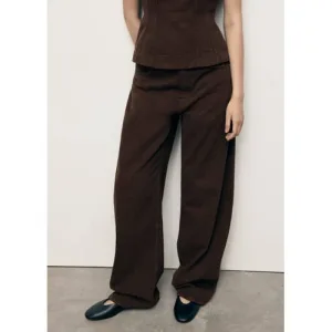 Mango barrel jeans donkerbruin