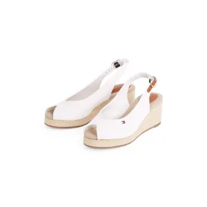 Tommy Hilfiger Sleehaksandaaltjes FLAG MID WEDGE ESPAD SLINGBACK , plateau, zomerschoen, bandjessandaal met verstelbare gesp