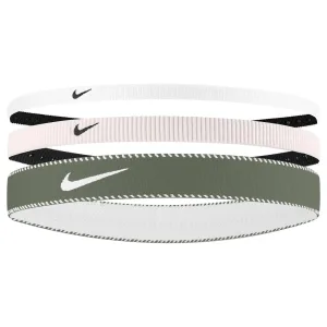 Nike Klassieke Gemengde Flexibele Hoofdband (Set van 3) (Lichtroze/Wit/Groen)
