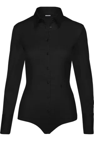 Seidensticker Dames Overhemd zwart, Effen