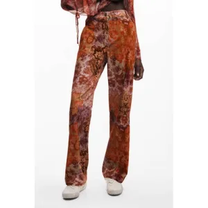 Desigual straight high waist pantalon oranje
