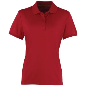 Premier Dames/dames Coolchecker korte mouw Pique Polo T-Shirt (Bourgondië)