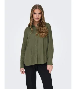 JDY Overhemdblouse JDYSAY L/S LINEN LOOSE SHIRT WVN NOOS