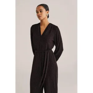 WE Fashion jumpsuit paars met glitter