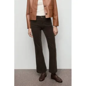 Mango corduroy regular waist flared broek donkerrood