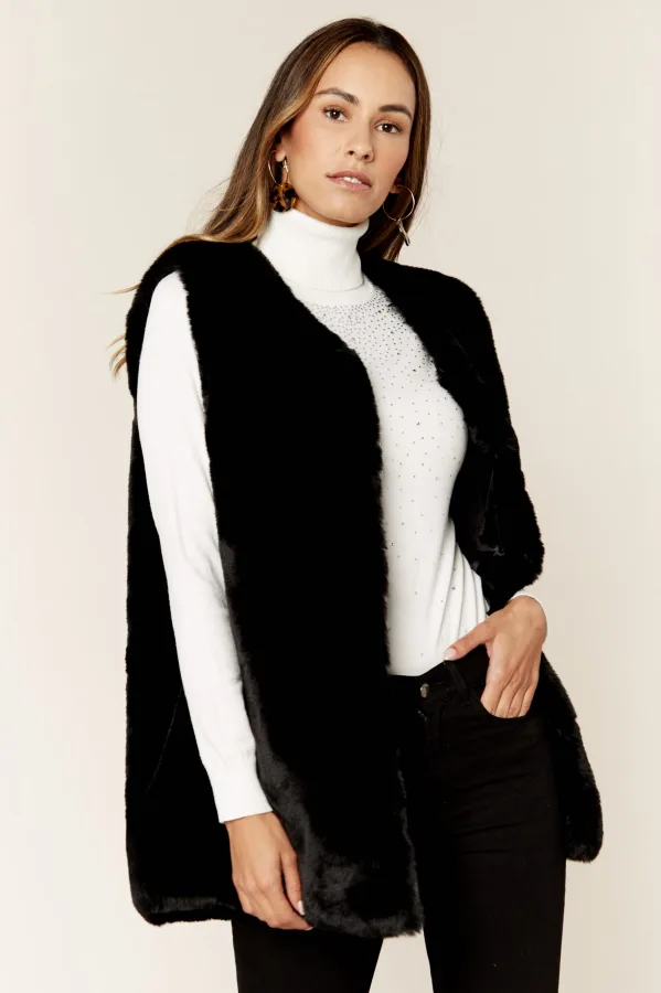 Geen snit mouwloos gilet van imitatiebont