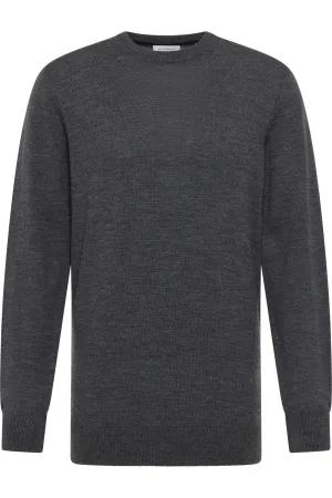 ETERNA Trui ronde halsantraciet, Effen