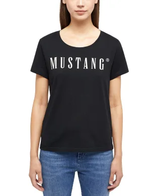 MUSTANG Shirt met ronde hals Alma met logoprint