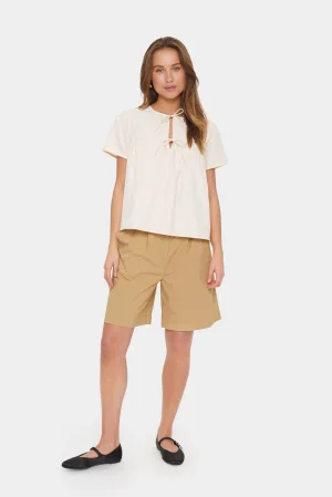 Blouse met korte mouwen Regular fit Winter White