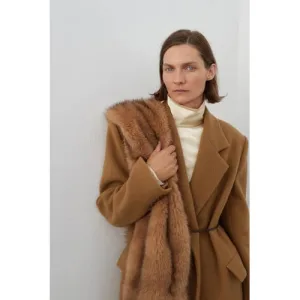 Mango wollen manteljas bruin