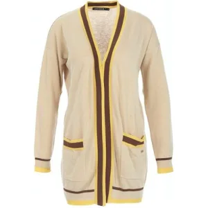 River Woods Long Cardigan Ls Tricolor Str Beige