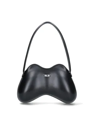 Diesel Shoppers & Totes – Minimalist Black Tote Bag With Silver Logo in zwart