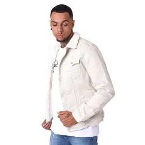 Denim jasje met wollen effect voering Project X Paris