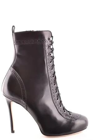 Dsquared2 Boots – Lace-Up Black Leather Ankle Boots in zwart