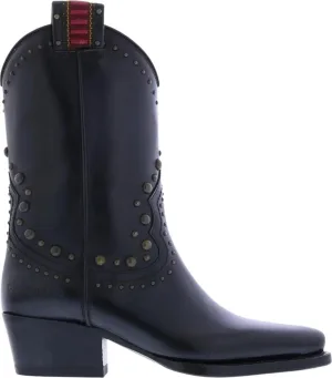 Dsquared2 Enkellaarzen – Dames Flat Boot West Studs in zwart