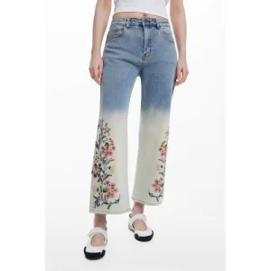 Desigual cropped jeans light blue denim