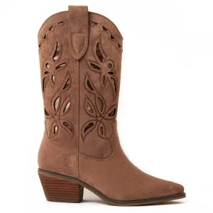 Montevita Laarzen Met Hak Tejan In Beige