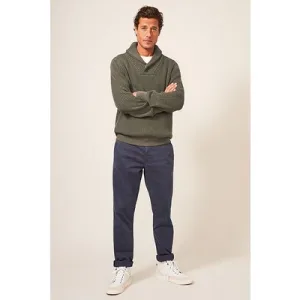 White Stuff Shawl Neck Rib Jumper Dark Green