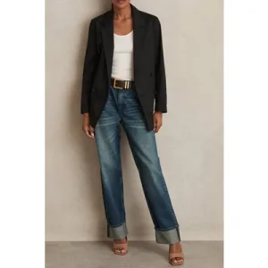 Reiss Belted Db Cotton Jacket Black