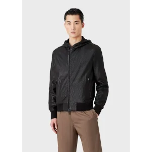 Men’s Emporio Armani Leather Jacket in Black
