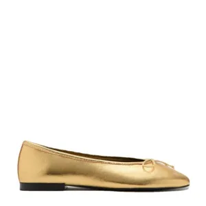 Mango leren ballerina’s goud