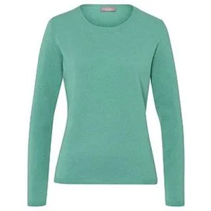 Trui scheerwol en kasjmier ronde hals Van Peter Hahn groen