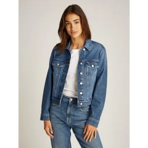 TOMMY Jeansjack CLASSIC TRUCKER JACKET AI6136 met typische trucker-details, met sierstenen