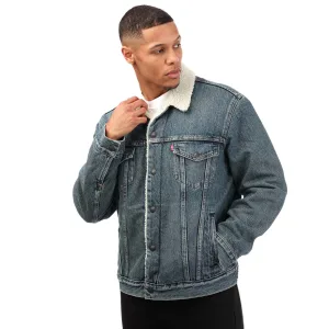 Heren Levis Type III Sherpa Trucker Jacket in Denim