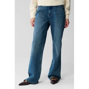 Shoeby high waist wide leg jeans medium blue denim extra lang