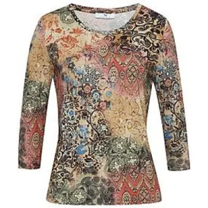 Shirt ronde hals en 3/4-mouwen Van Peter Hahn multicolour