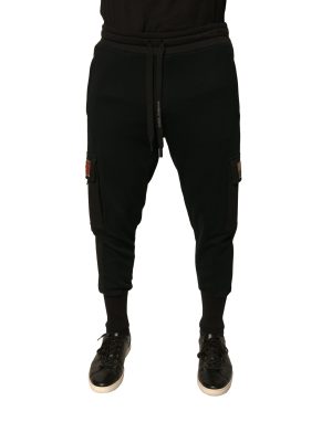 Zwarte Cargo Joggingbroek Casual Stijl