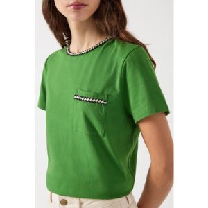LK Bennett Tj Vita Tape Trim T-shirt Green