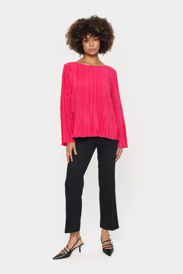 Blouse met lange mouwen Regular fit Bright Rose pink